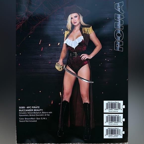 Salty Sea Captain Pirate Buccaneer Beauty Costume - Picture 1 of 2